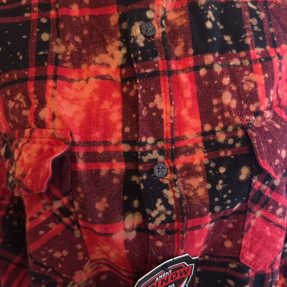 Plaid Graphic Women's Top - Red - Picture 4 of 6